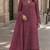 Maroon faux georgette semi stitched suit with embroidery work