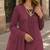 Maroon faux georgette semi stitched suit with embroidery work