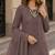 Brown faux georgette semi stitched suit with embroidery work