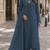 Blue faux georgette semi stitched suit with embroidery work