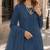 Blue faux georgette semi stitched suit with embroidery work