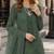 Green faux georgette semi stitched suit with embroidery work