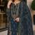 Navy faux georgette semi stitched suit with embroidery & sequence work