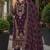 Purple faux georgette semi stitched suit with embroidery & sequence work