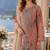 Peach silk semi stitched suit with embroidery & sequence work