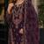 Purple faux georgette semi stitched suit with embroidery & sequence work