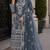Teal faux georgette semi stitched suit with embroidery work