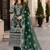 Green faux georgette semi stitched suit with embroidery work