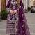 Purple faux georgette semi stitched suit with embroidery work