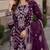 Purple faux georgette semi stitched suit with embroidery work