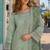 Pista chiffon semi stitched suit with embridery & sequence work