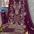Purple faux georgette semi stitched suit with embroidery work