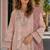 Peach chiffon semi stitched suit with embridery & sequence work