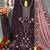 Dark purple embroidered faux georgette semi stitched salwar suit