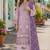Lavender chiffon semi stitched suit with embridery & sequence work