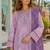 Lavender chiffon semi stitched suit with embridery & sequence work