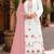 Off white embroidered faux georgette semi stitched salwar suit