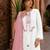 Off white embroidered faux georgette semi stitched salwar suit