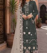 Mahendi embroidered faux georgette semi stitched salwar suit