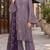 Purple embroidered faux georgette semi stitched salwar suit