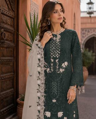 Mahendi embroidered faux georgette salwar suit 2