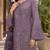 Purple embroidered faux georgette semi stitched salwar suit