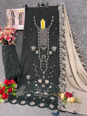 Mahendi embroidered faux georgette salwar suit 3