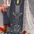 Grey embroidered faux georgette semi stitched salwar suit