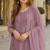 Purple chiffon semi stitched suit with embroidery & sequence work