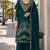 Dark green velvet semi stitched suit with embroidery codding work