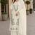White chiffon semi stitched suit with embroidery & sequence work