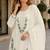 White chiffon semi stitched suit with embroidery & sequence work