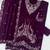Maroon velvet semi stitched suit with embroidery codding work