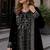 Black velvet semi stitched suit with embroidery sequence work