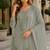 Grey chiffon semi stitched suit with embroidery & sequence work