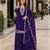 Violet chinon free size stitched plazzo suit with embroidered & bearts work