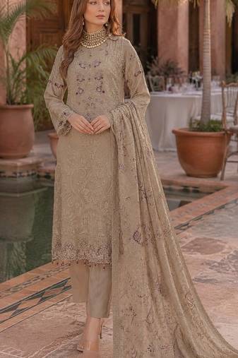 Brawon fox georgette embroidered semi stitched salwar suit