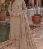 Brawon fox georgette embroidered semi stitched salwar suit