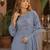 Light blue fox georgette embroidered semi stitched salwar suit