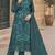 Blue fox georgette semi stitched suit with embroidery sequence work