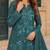 Blue fox georgette semi stitched suit with embroidery sequence work