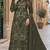 Mehendi fox georgette semi stitched suit with embroidery sequence work