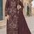 Maroon fox georgette semi stitched suit with embroidery sequence work