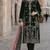 Green velvet semi stitched suit with embroidery sequence work