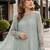 Sea-green fox georgette semi stitched suit with embroidered sequence work