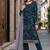 Teal embroidered faux georgette semi stitched salwar suit