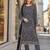 Grey embroidered faux georgette semi stitched salwar suit