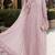 Pink fox georgette semi stitched suit with embroidered sequence work