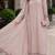 Peach fox georgette semi stitched suit with embroidered sequence work