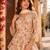 Cream chinon embroidered with squence work free size salwar suit